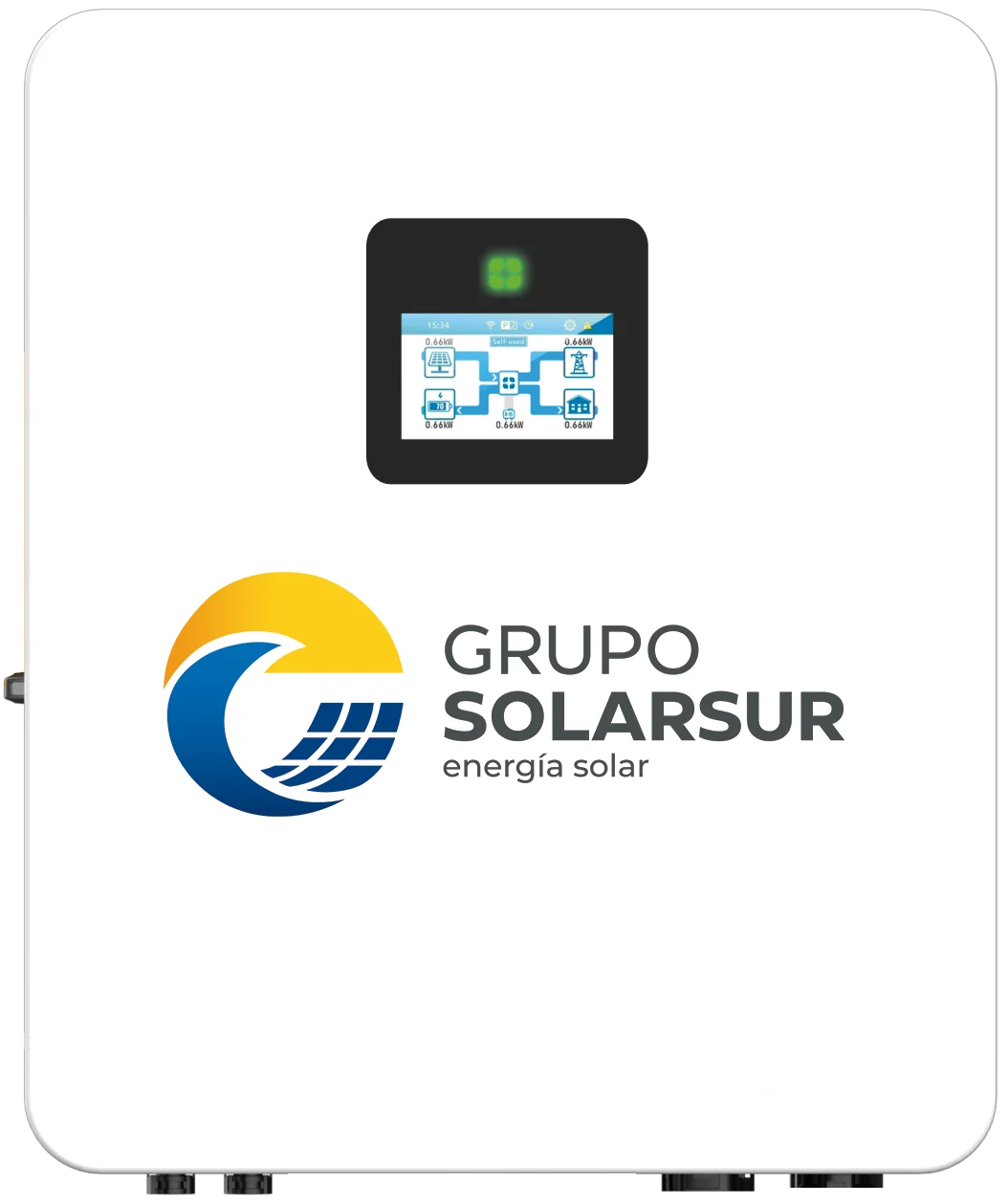 Inversor Solámico de Grupo Solarsur con pantalla de monitorización