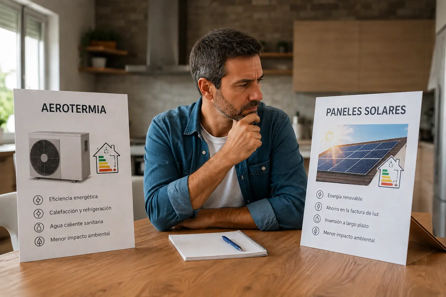 Aerotermia y placas solares en una vivienda de Sevilla para comparar ahorro e instalacion